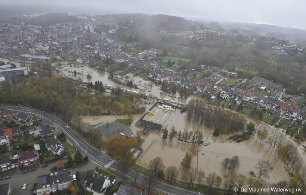 Overstromingen in het centrum van Geraardsbergen in 2010